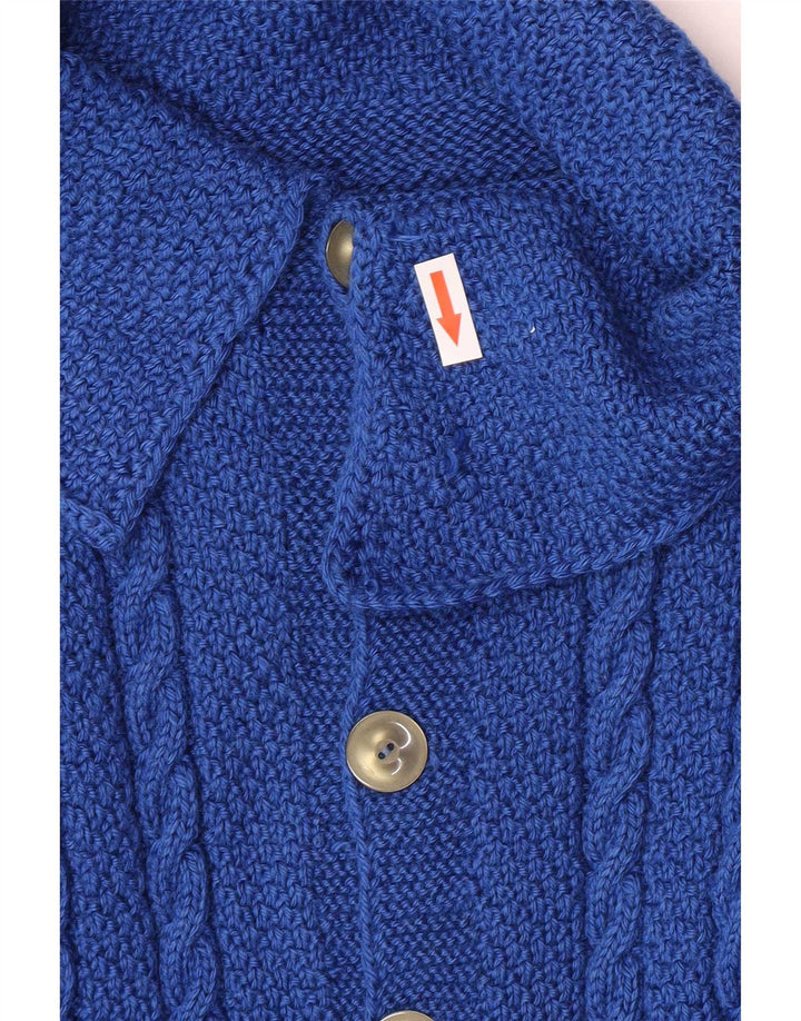 Maglione cardigan da uomo vintage blu medio
