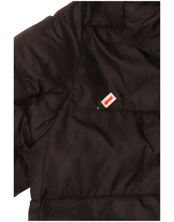 Cappotto imbottito oversize con cappuccio ZARA da donna UK 10 piccolo poliestere nero