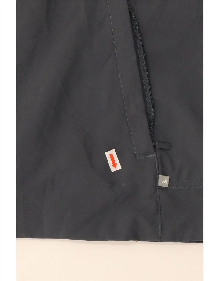 Giacca da ginnastica senza maniche da donna Adidas UK 12 Poliestere grigio medio