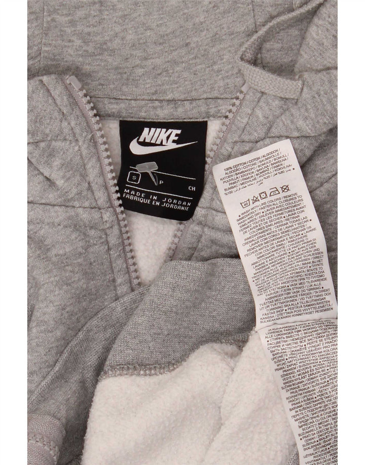 Felpa con cappuccio e zip Nike da uomo piccola in cotone grigio