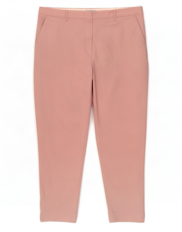 Marks & Spencer Womens Tapered Chino Trousers UK 18 XL W38 L27 Pink Cotton