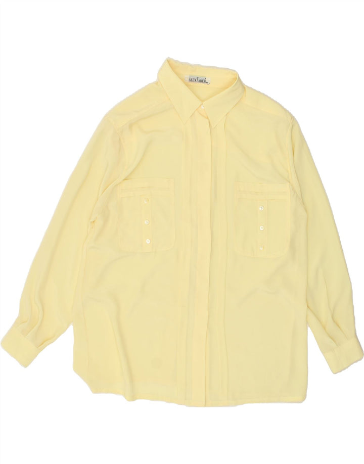 ALEXANDER Womens Longline Shirt Blouse IT 44 Medium Yellow Vintage Alexander and Second-Hand Alexander from Messina Hembry 