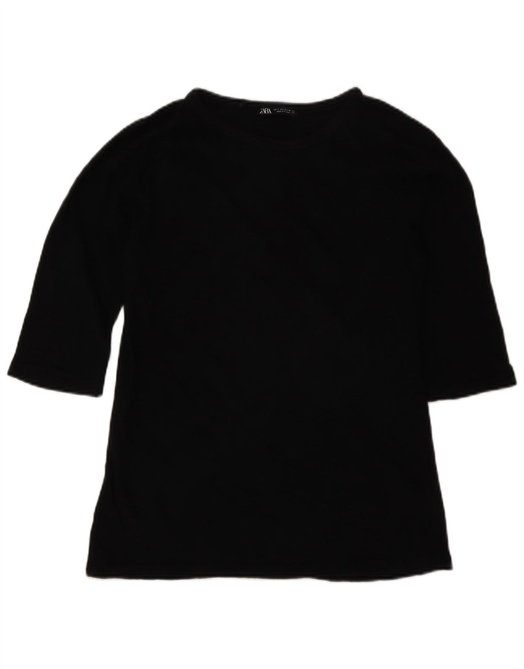Top Zara Donna Manica 3/4 UK 10 Small Nero