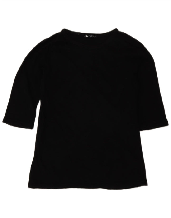 Top Zara Donna Manica 3/4 UK 10 Small Nero