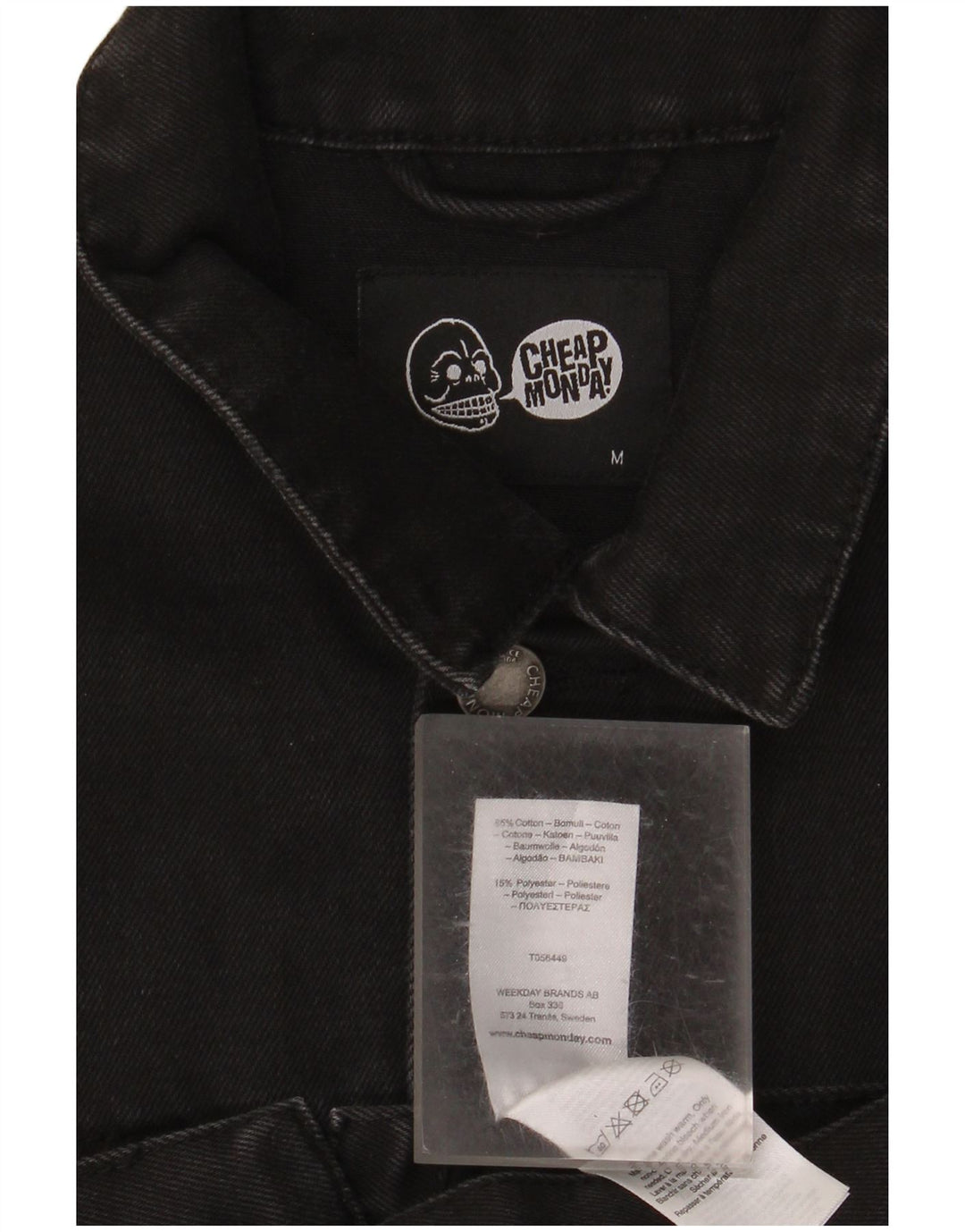 Gilet in denim da uomo Cheap Monday UK 38 cotone nero medio