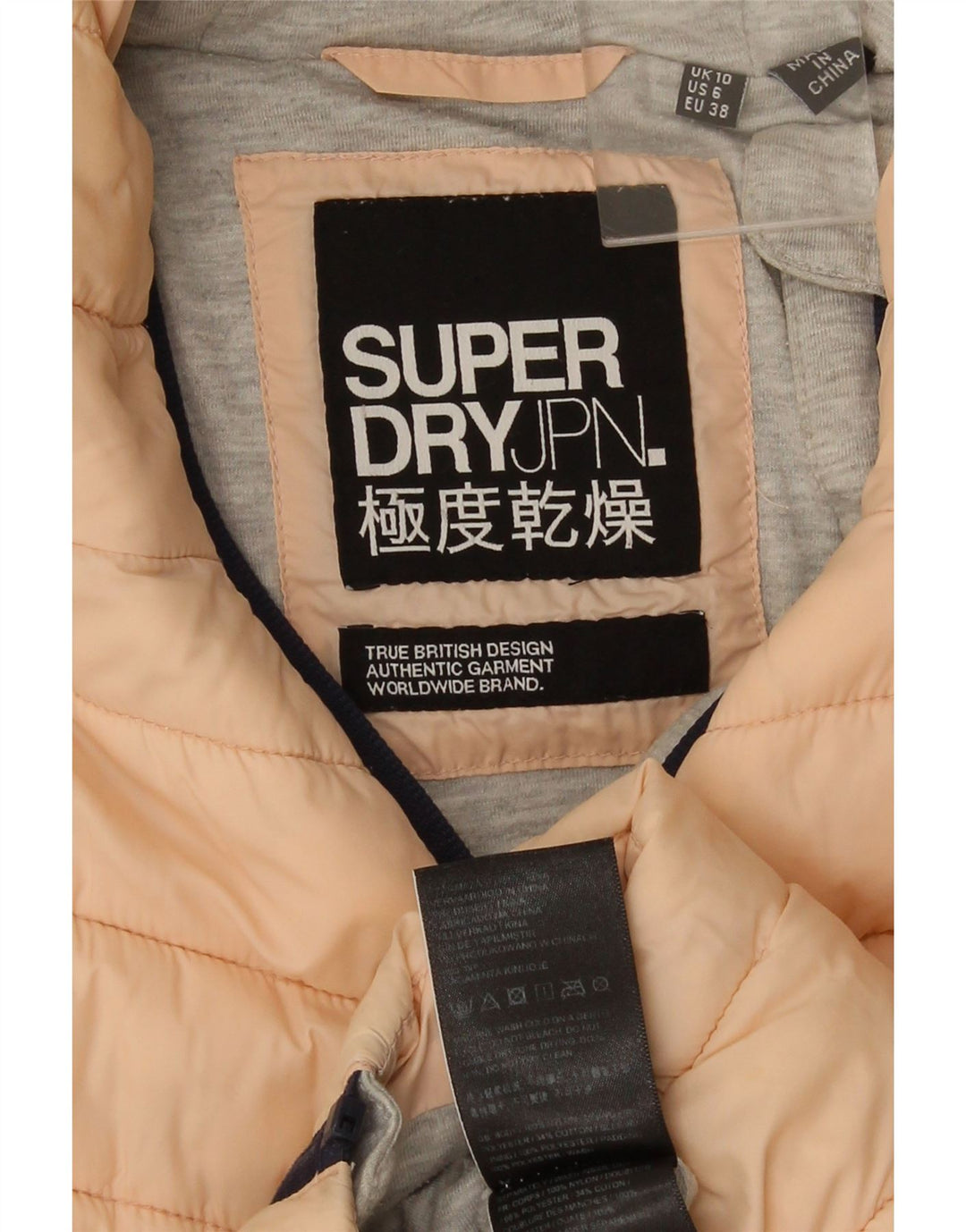 Giacca imbottita con cappuccio da donna Superdry UK 10 Small Pink Nylon
