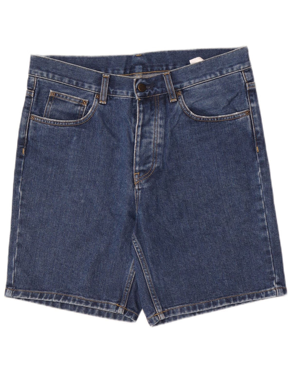 Pantaloncini di jeans da uomo Carhartt W31 cotone blu medio