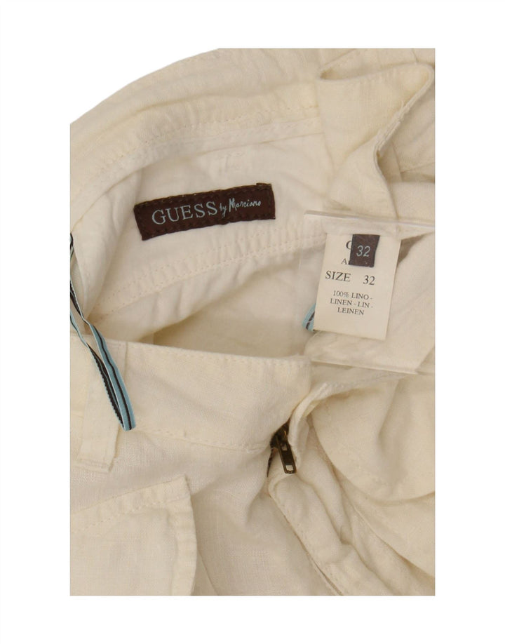 Pantaloni Capri da donna Guess By Marciano W32 L20 lino bianco sporco
