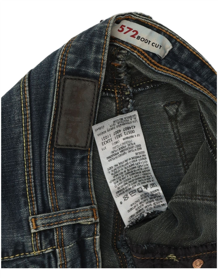 LEVI'S Jeans 572 Bootcut da donna W32 L29 in cotone blu
