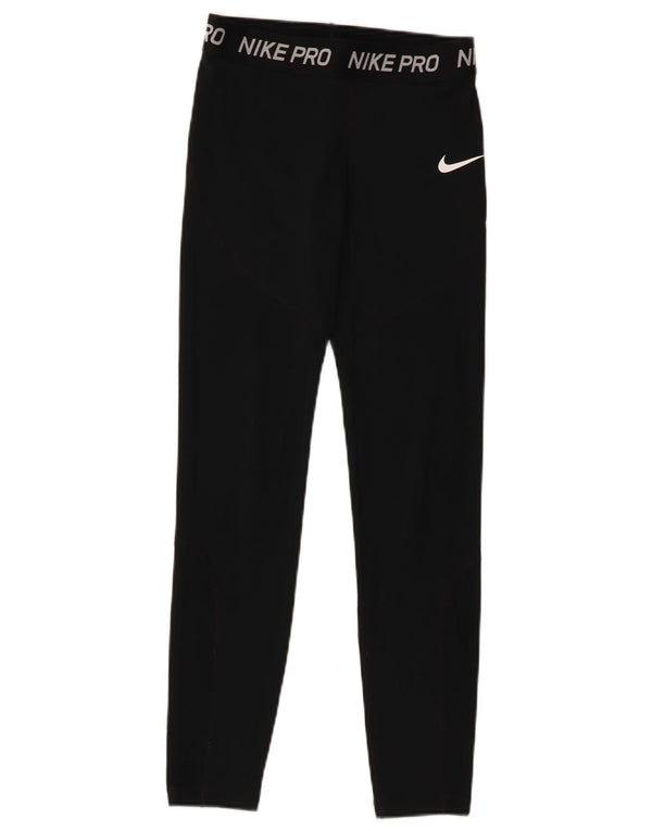 Leggings grafici Nike Dri Fit per ragazze 12-13 anni, grande, poliestere nero