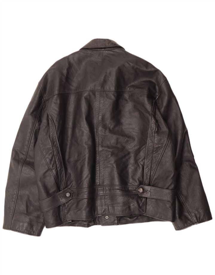SITELLI Mens Leather Jacket IT 54 2XL Black Leather