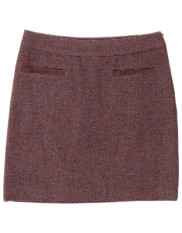 Minigonna da donna Joules UK 12 media W30 lana screziata viola