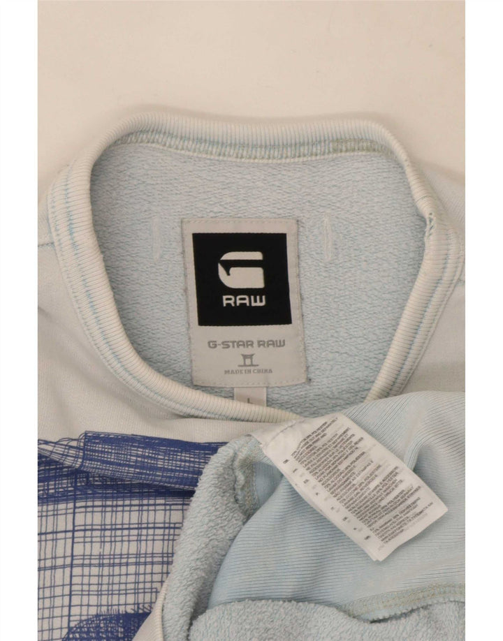 Felpa grafica da uomo G-Star Maglione grande cotone blu