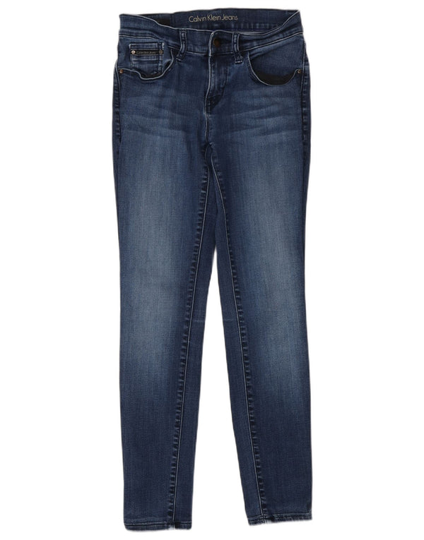 Calvin Klein Jeans Donna Vita Media Skinny W24 L28 Blu