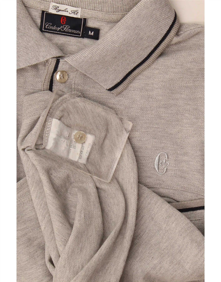 Polo Conte of Florence da uomo vestibilità regolare in cotone grigio medio
