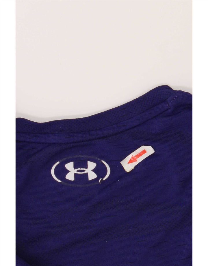 T-shirt da uomo Under Armour Top medio a righe blu navy