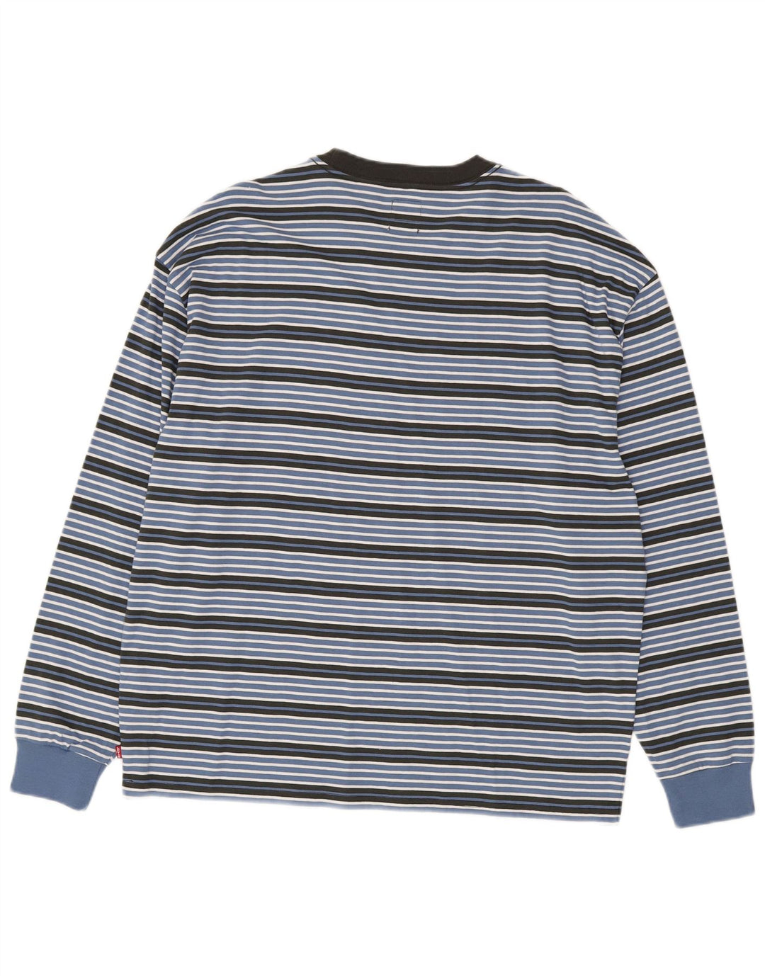 Levi's Uomo Top oversize a maniche lunghe in cotone a righe blu medio