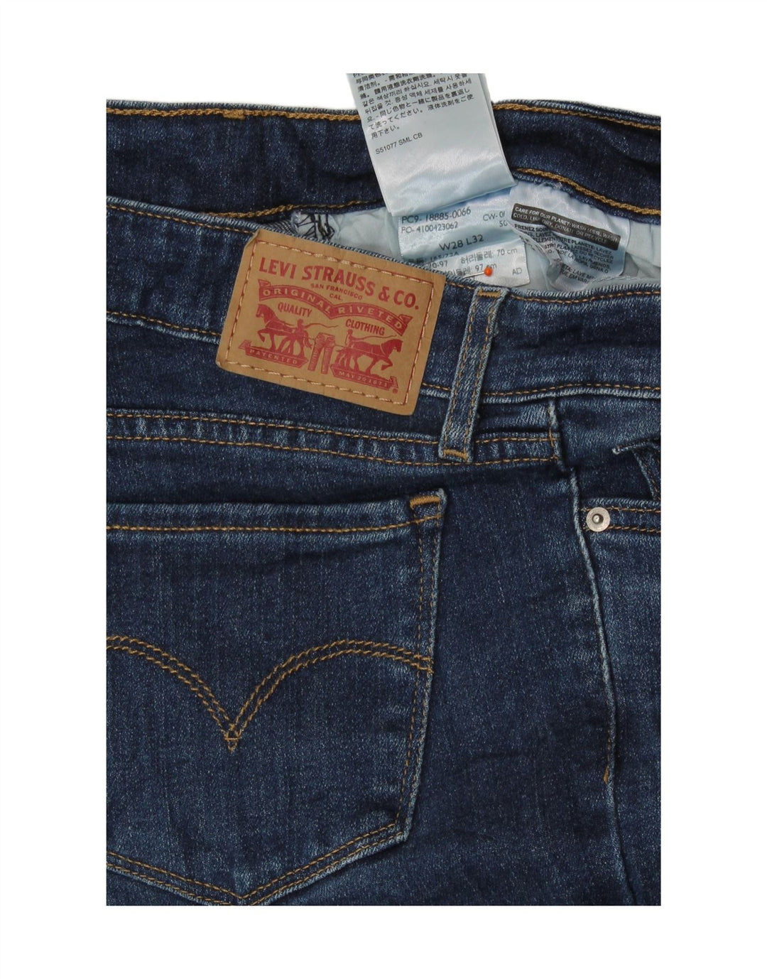 Jeans Levi's 715 Bootcut da donna W28 L32 in cotone blu navy