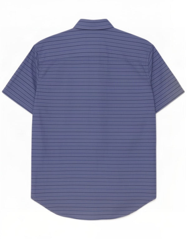 Camicia Joules da uomo a maniche corte dal taglio classico, piccola in cotone gessato blu