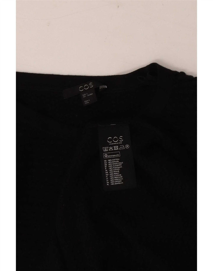 Cos Top da donna a maniche lunghe UK 10 piccolo in cotone nero