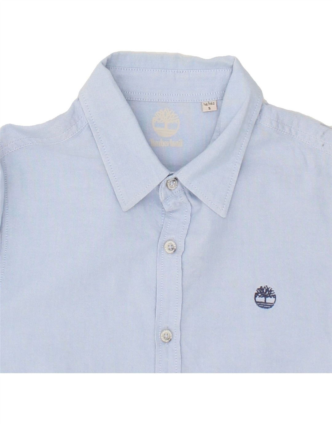 TIMBERLAND Boys Shirt 13-14 Years Small Blue Cotton Vintage Timberland and Second-Hand Timberland from Messina Hembry 