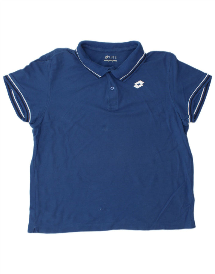 Polo da uomo LOTTO Life piccola in cotone blu
