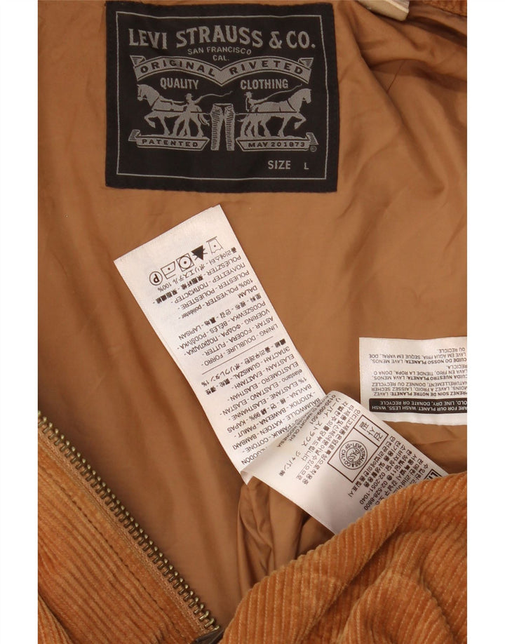 Giacca da uomo in velluto a coste Levi's UK 40 Large in cotone marrone