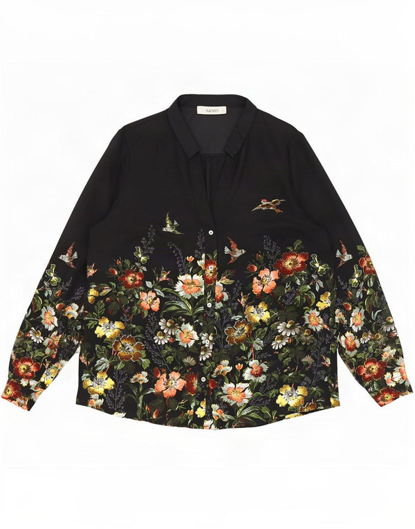 Camicetta militare da donna Oasis UK 14 Poliestere floreale nero medio