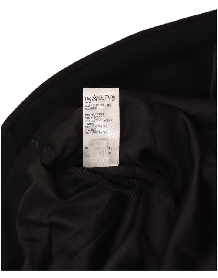 Gonna a trapezio da donna Marks & Spencer UK 14 media W30 poliestere nero