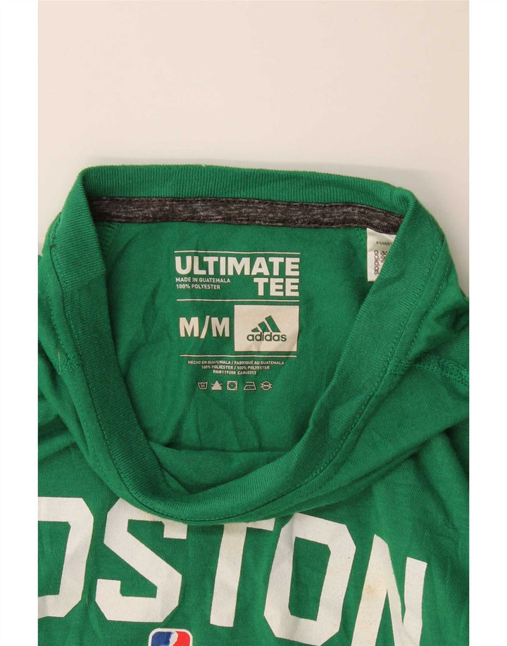 Adidas Uomo Boston Celtics Graphic Top manica lunga poliestere verde medio