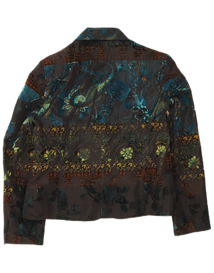 Giacca blazer a 3 bottoni da donna Vogue UK 14 grande floreale multicolore