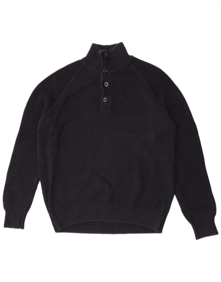 Maglione da uomo Marks & Spencer con bottoni e collo grande blu navy
