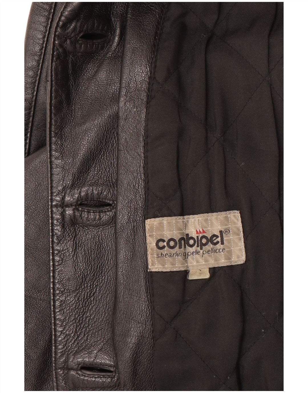 Giacca blazer in pelle oversize da donna a 4 bottoni Conbipel UK 10 piccola nera