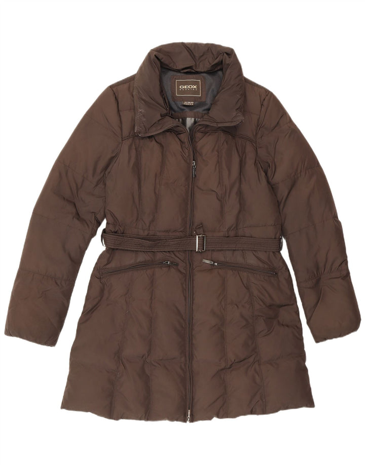 Cappotto imbottito da donna Geox UK 14 Large Marrone Poliestere