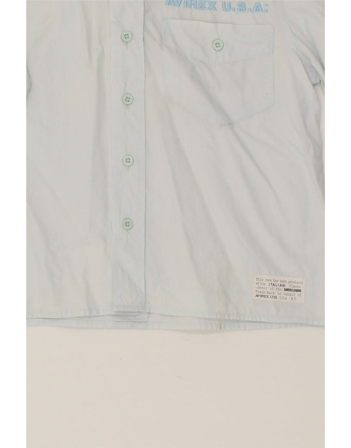AVIREX Boys Graphic Short Sleeve Shirt 7-8 Years Blue Cotton Vintage Avirex and Second-Hand Avirex from Messina Hembry 