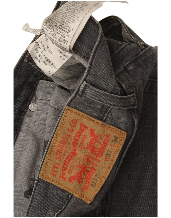 Levi's Uomo 513 Jeans dritti slim W33 L34 Cotone grigio