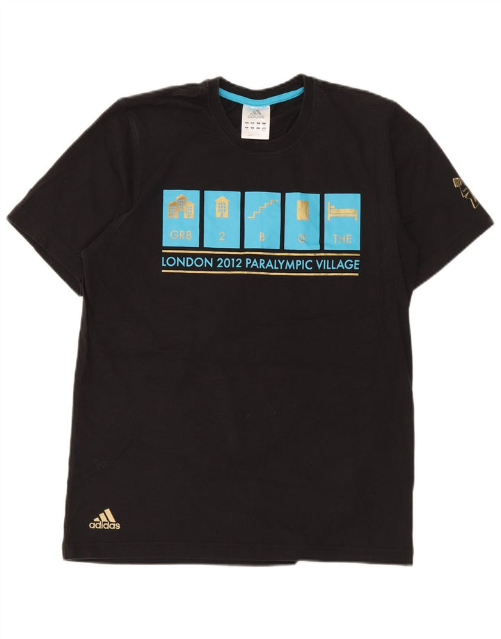 T-shirt grafica da uomo Adidas Top in cotone nero medio
