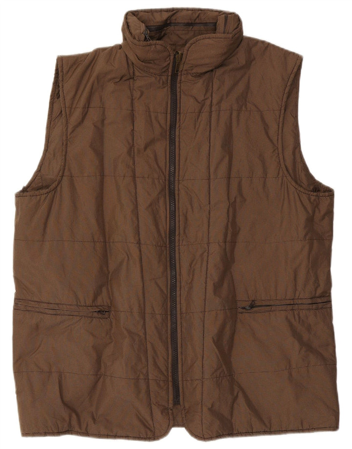 Gilet imbottito con cappuccio da uomo Henry Cottons IT 54 2XL Poliestere a quadretti marrone
