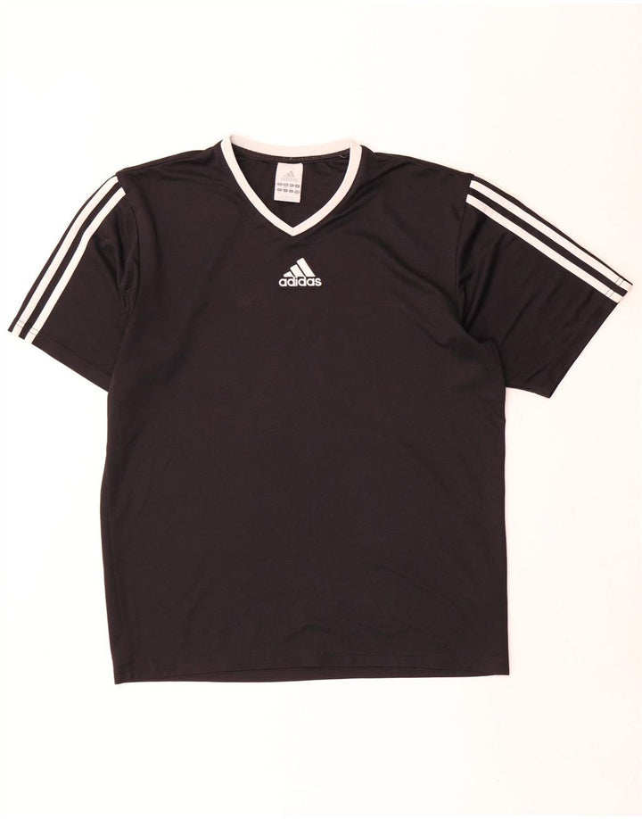 T-shirt Adidas Climalite da uomo piccola piccola in poliestere nero