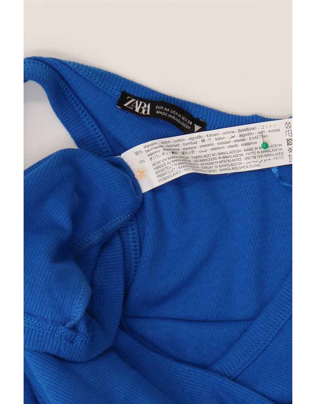 Abito monospalla da donna Zara UK 12 cotone blu medio