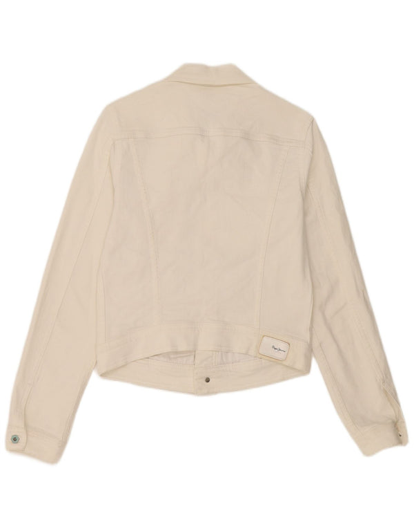 Giacca in denim corta da donna PEPE Jeans UK 10 piccola bianca