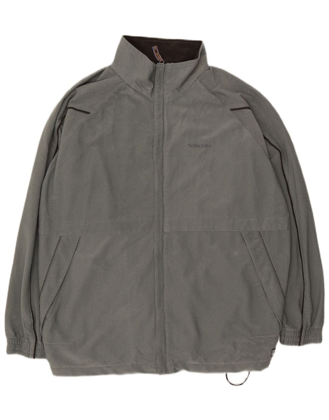 DIADORA Mens Windbreaker Jacket UK 42 XL Grey Polyester
