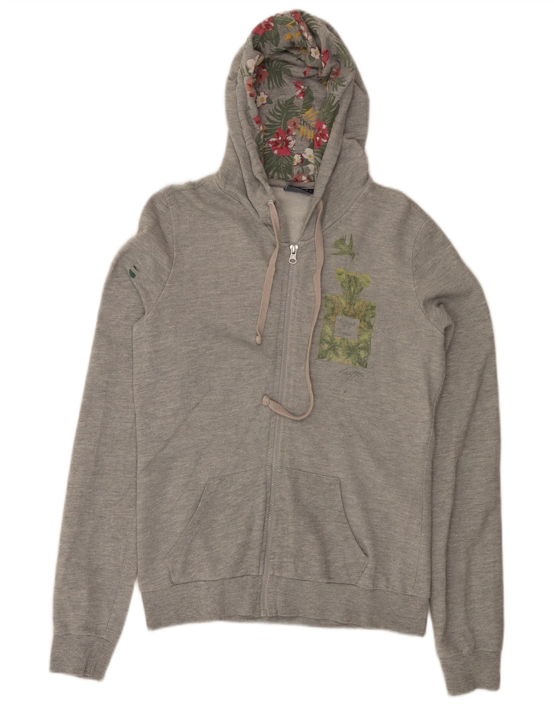 Maglione con cappuccio e zip da donna LOTTO UK 14 grande cotone grigio