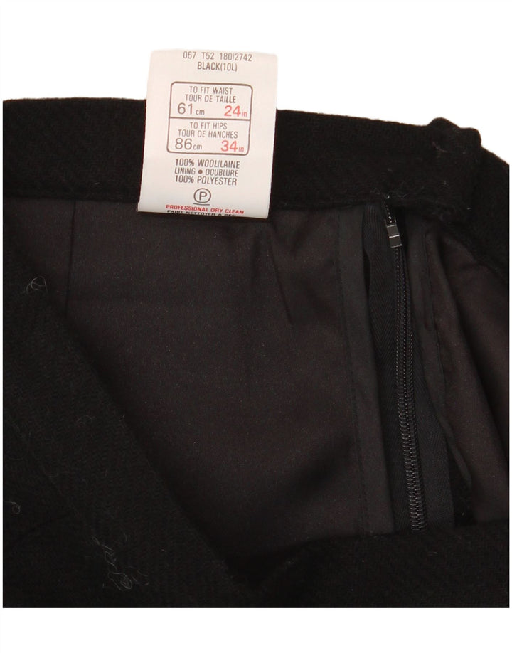 Gonna a trapezio da donna St Michael UK 10 piccola W24 lana nera