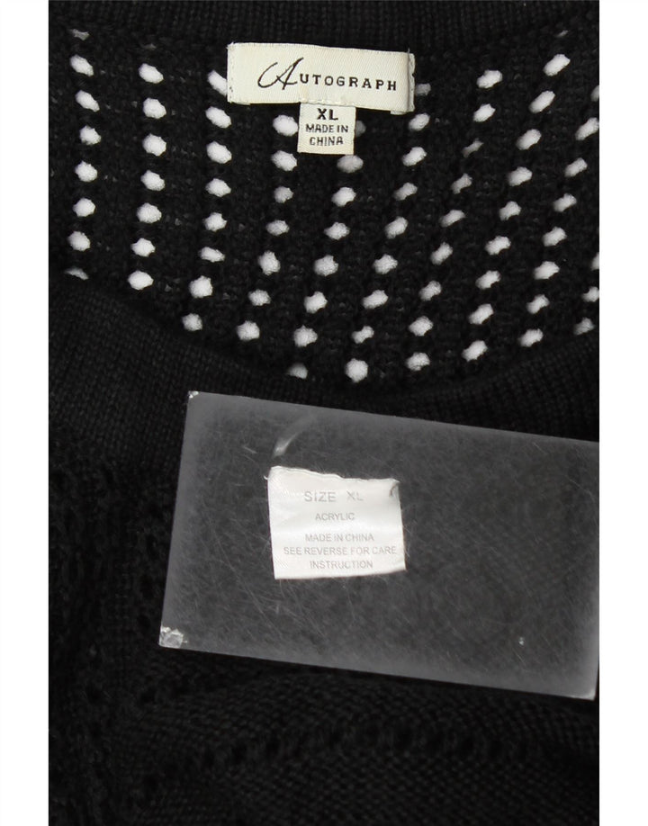 Maglione cardigan oversize autografo da donna Marks & Spencer UK 18 XL Nero