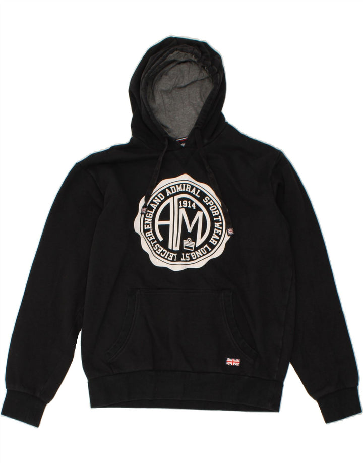 Maglione con cappuccio grafico da uomo ADMIRAL medio nero