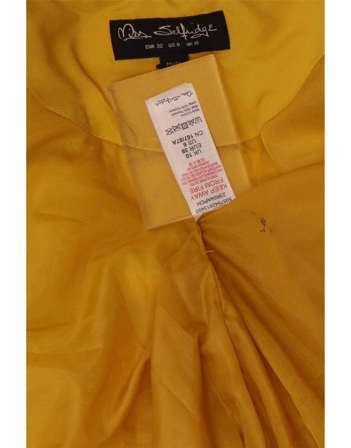 Giacca imbottita oversize con cappuccio da donna Miss Selfridge UK 10 piccola gialla