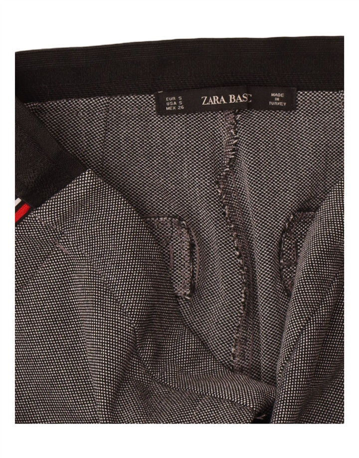 Pantaloni chino slim da donna Zara piccoli W27 L27 grigi maculati