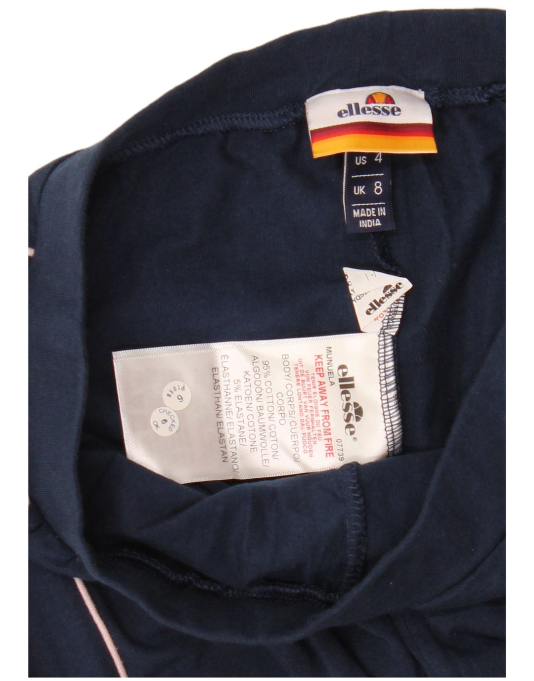 Leggings grafici da donna Ellesse UK 8 piccoli in cotone blu navy