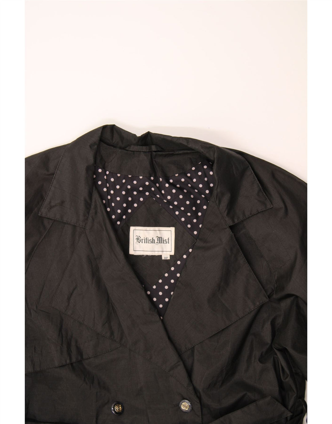 BRITISH MIST Womens Oversized Trench Coat UK 8 Small Black Vintage British Mist and Second-Hand British Mist from Messina Hembry 